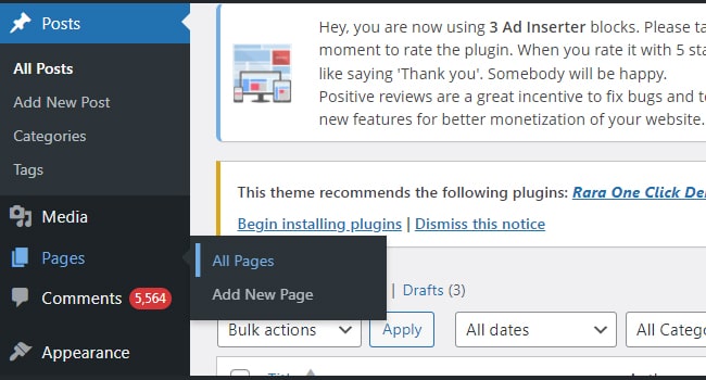 WordPress Pages And Comments