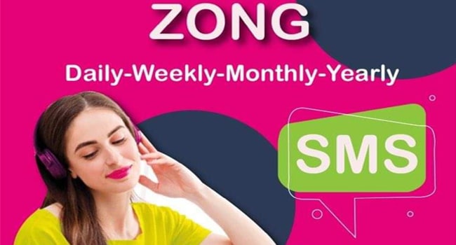 Zong SMS Packages Daily, Weekly, Monthly